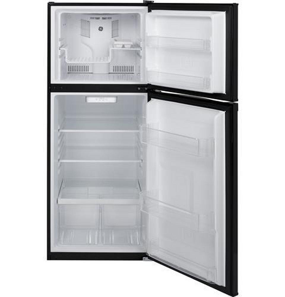 GE&reg; Black 24 in. 8.48 cu. ft. Top Mount Freezer Refrigerator 