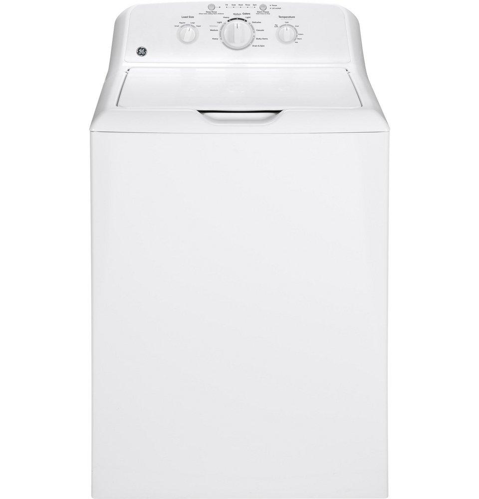 GE&reg; White 27 in. 3.8 cu. ft. Electric Top Load Washer 