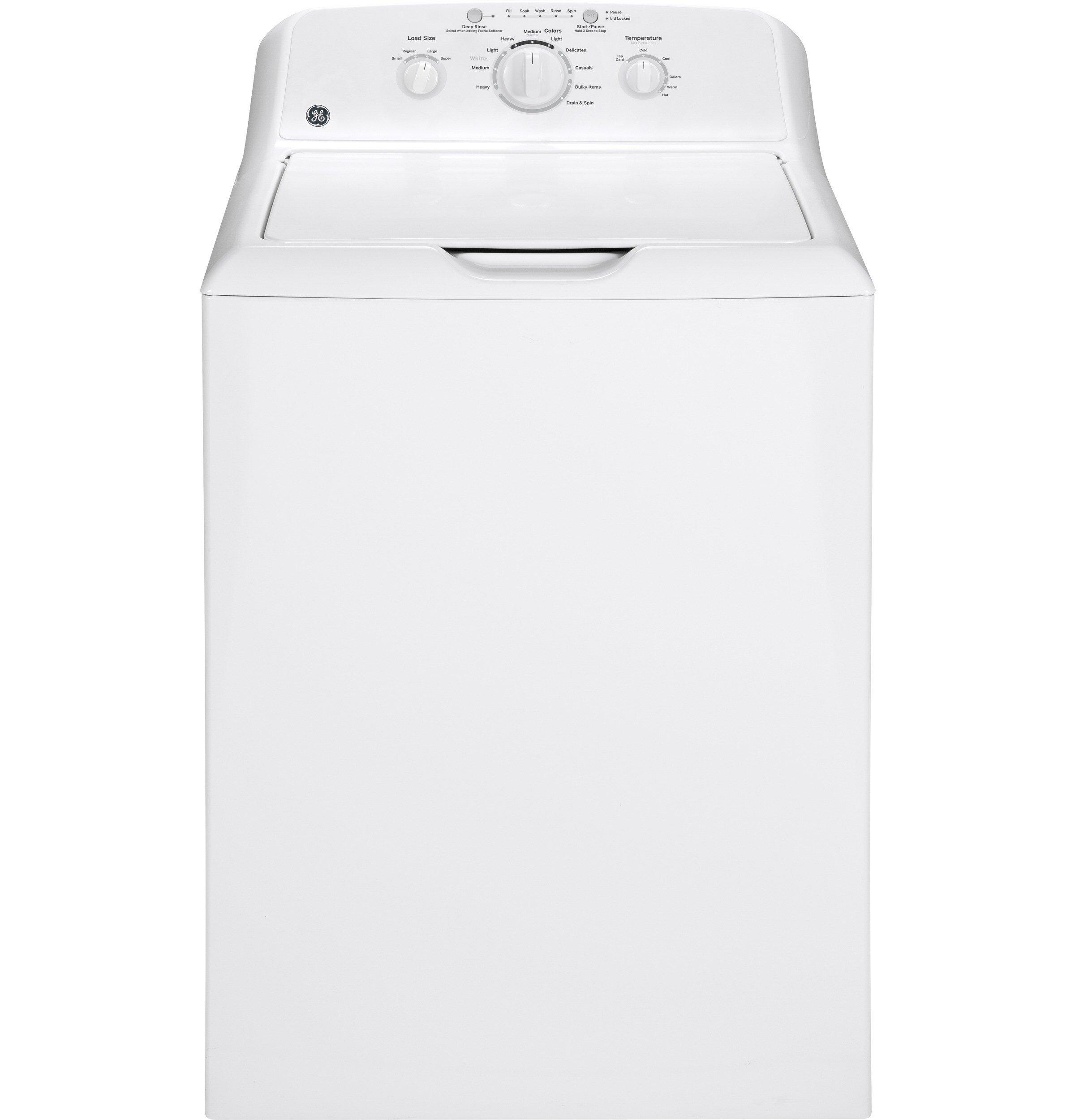 GE&reg; White 27 in. 3.8 cu. ft. Electric Top Load Washer 
