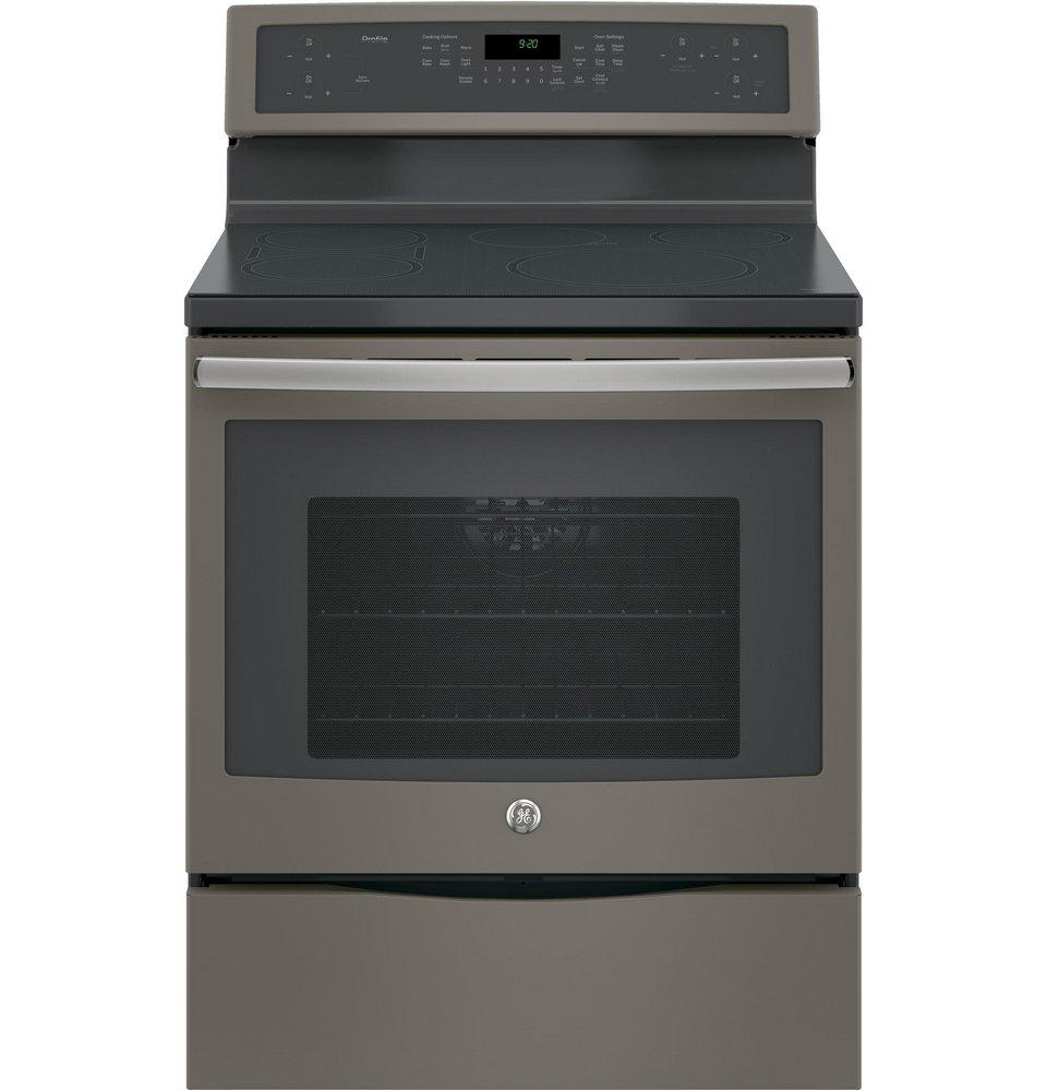 GE&reg; Slate 29-7/8 in. Electric 5-Burner Induction Freestanding Range 