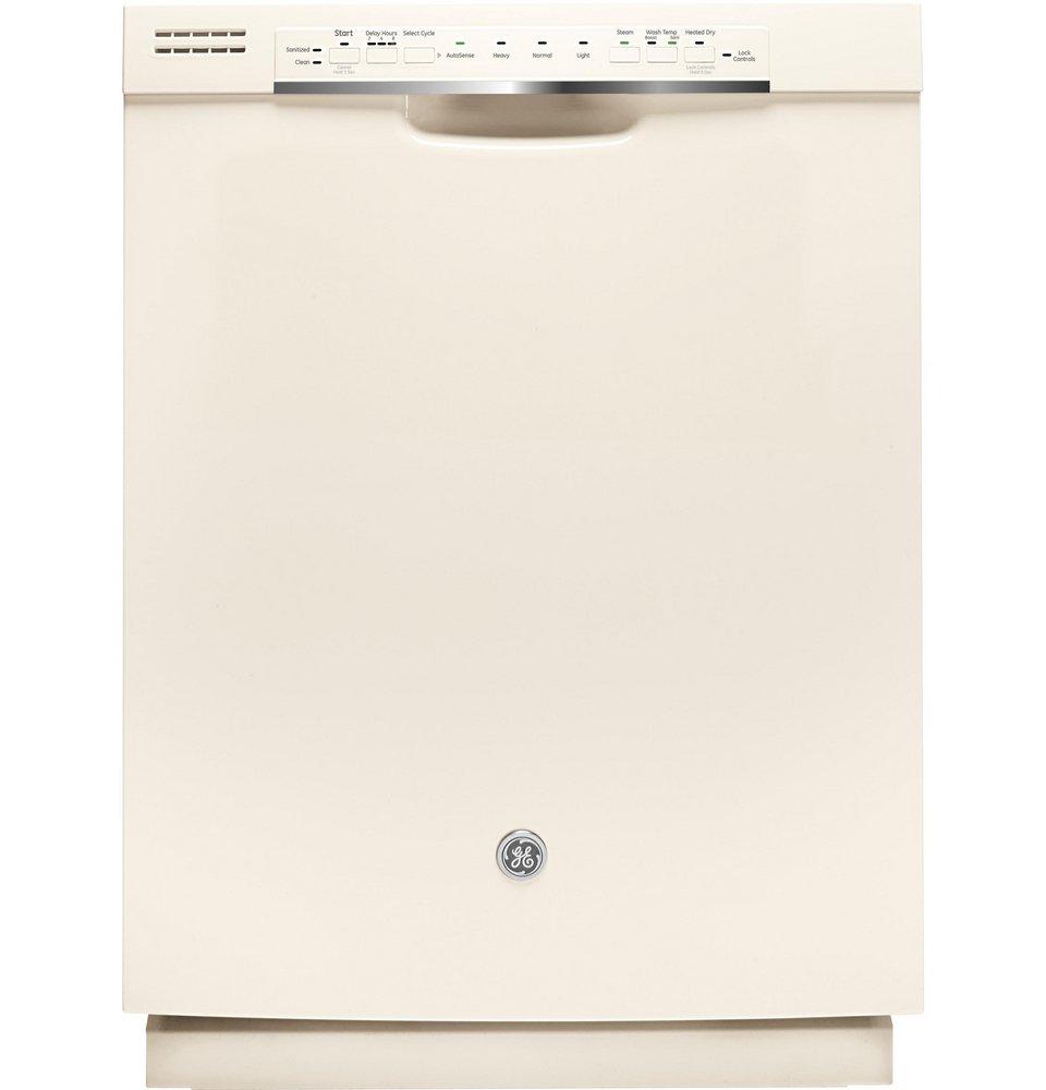 GE&reg; Bisque Interior Dishwasher with Front Control 