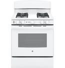 GE&reg; White 30 in. Gas 4-Burner Sealed Freestanding Range 