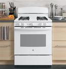 GE&reg; White 30 in. Gas 4-Burner Sealed Freestanding Range 