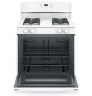GE&reg; White 30 in. Gas 4-Burner Sealed Freestanding Range 