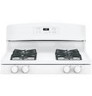 GE&reg; White 30 in. Gas 4-Burner Sealed Freestanding Range 