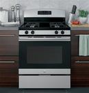 GE&reg; Stainless Steel/Black 30 in. Gas 4-Burner Sealed Freestanding Range 