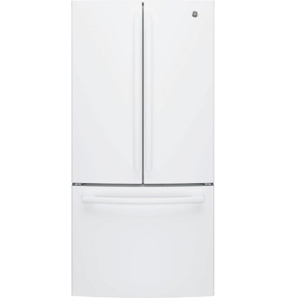 GE&reg; High Gloss White 32-3/4 in. 17.44 cu. ft. French Door Refrigerator 