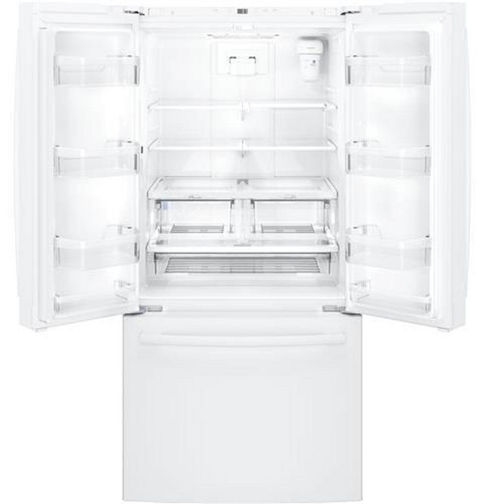 GE&reg; High Gloss White 32-3/4 in. 17.44 cu. ft. French Door Refrigerator 