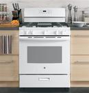 GE&reg; White 30 in. Gas 5-Burner Sealed Freestanding Range 