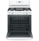 GE&reg; White 30 in. Gas 5-Burner Sealed Freestanding Range 