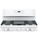 GE&reg; White 30 in. Gas 5-Burner Sealed Freestanding Range 