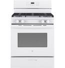 GE&reg; White 30 in. Gas 5-Burner Sealed Freestanding Range 