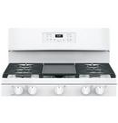 GE® White 30 in. Gas 5-Burner Sealed Freestanding Range 