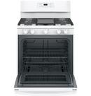 GE® White 30 in. Gas 5-Burner Sealed Freestanding Range 