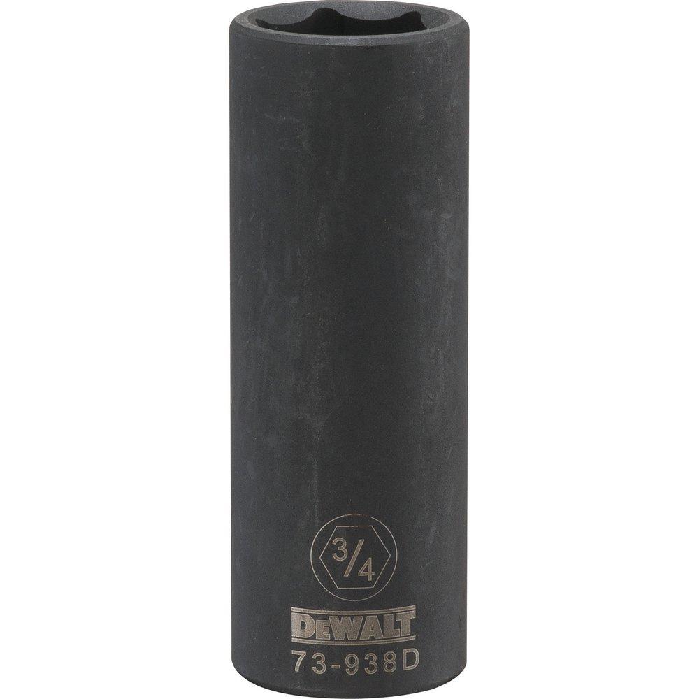 DEWALT Silver 3/4 in. 6 Point Chrome Vanadium Steel Drive Deep Impact Socket 