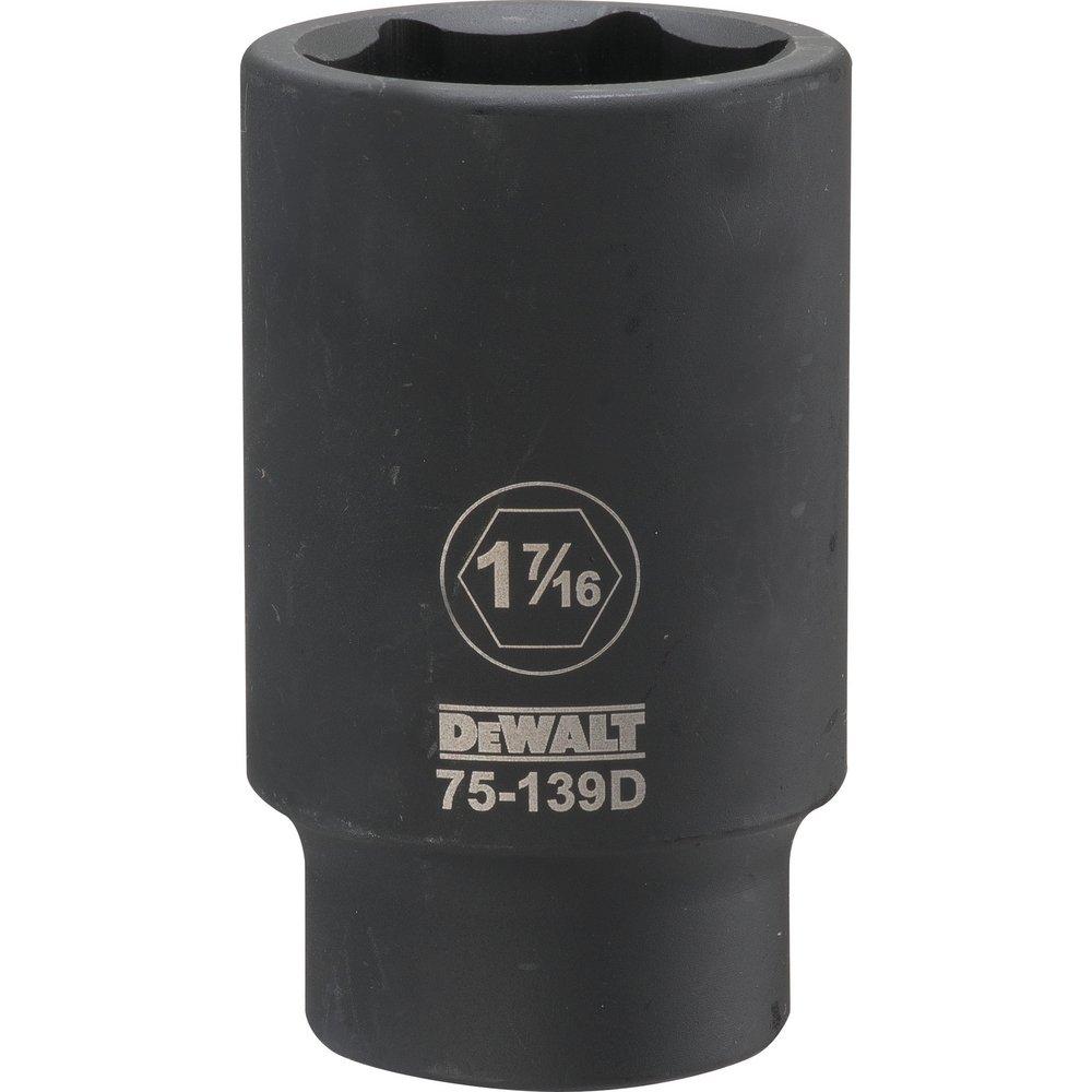 DEWALT Silver 1-7/16 in. 6 Point Drive Deep Impact Socket 