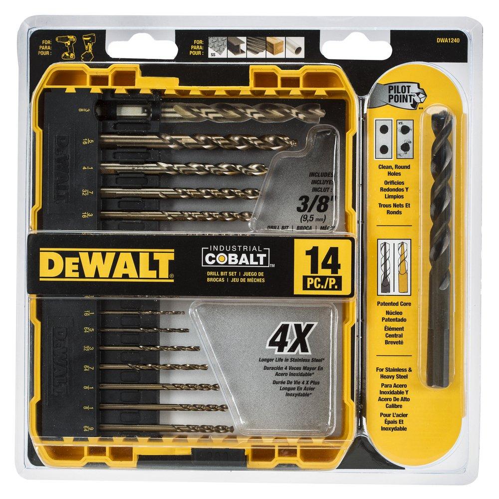 DEWALT Gold Ferrous Oxide 1/16 in - 3/8 in. Round Twist 14 Piece 