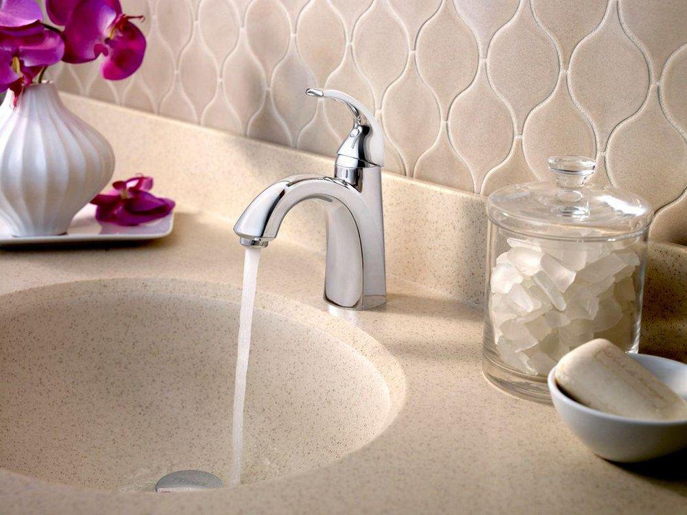 Pfister Polished Chrome Single Handle Monoblock Bathroom Sink Faucet 