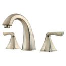 Pfister Brushed Nickel Widespread Bathroom Sink Faucet with Double Lever Handle 