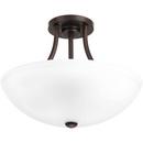 10-3/8 in. 100W 2-Light Medium E-26 Base Semi-Flushmount Ceiling Fixture in Antique Bronze