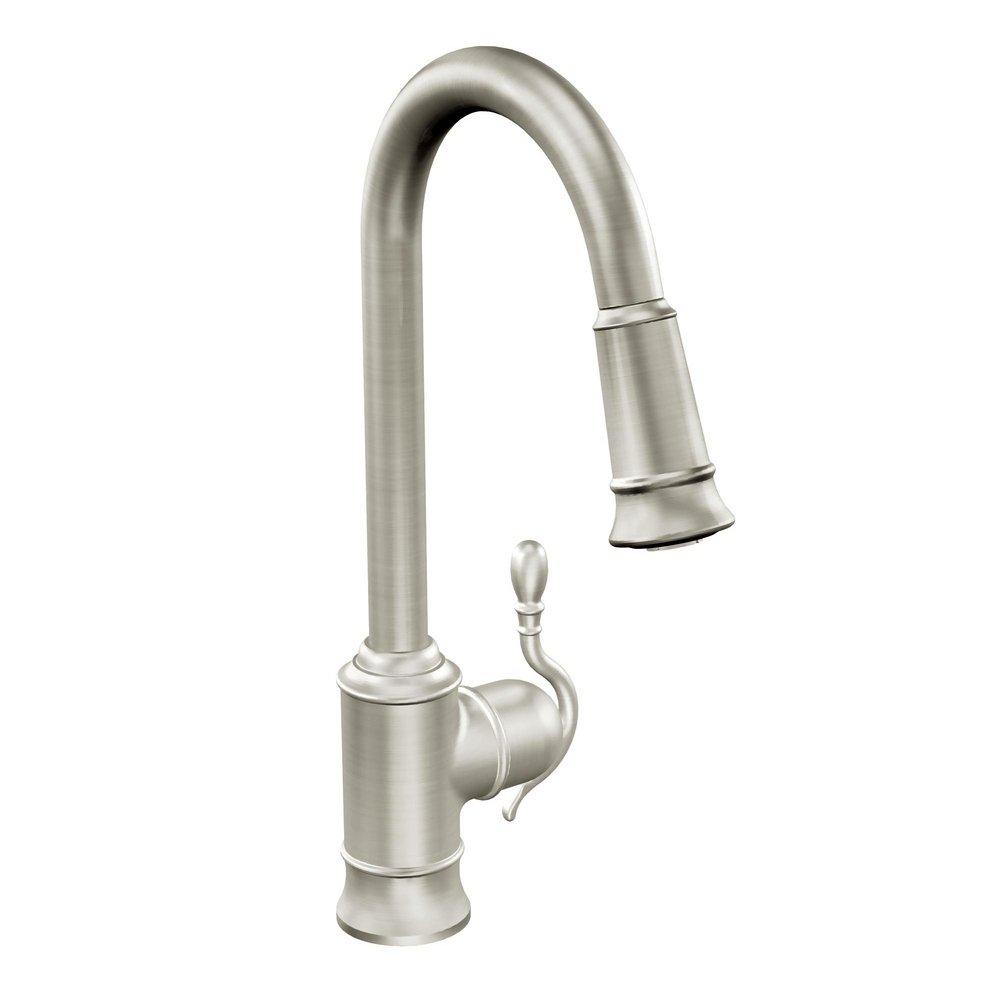 Moen Spot Resist&trade; Stainless Single Handle Pull Down Kitchen Faucet 