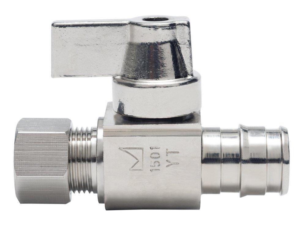 Sioux Chief Chrome Plated F1960 x Compression Straight Supply Stop Valve in Chrome Plated 