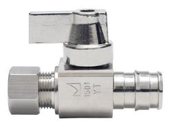 1/2 x 1/4 in. F1960 x Compression Straight Supply Stop Valve in Chrome Plated
