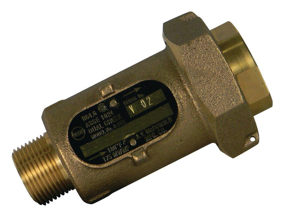 A.Y. McDonald Meter Swivel x MNPT Union In-Line Dual Check Backflow Preventer 
