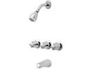Three Handle Dual Function Bathtub & Shower Faucet in Polished Chrome