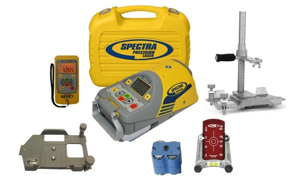 Spectra Precision Yellow Pipe Laser with Remote Control Adjustable Pole 