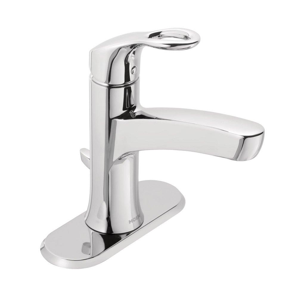 Moen Polished Chrome Single Handle Centerset Bathroom Sink Faucet 