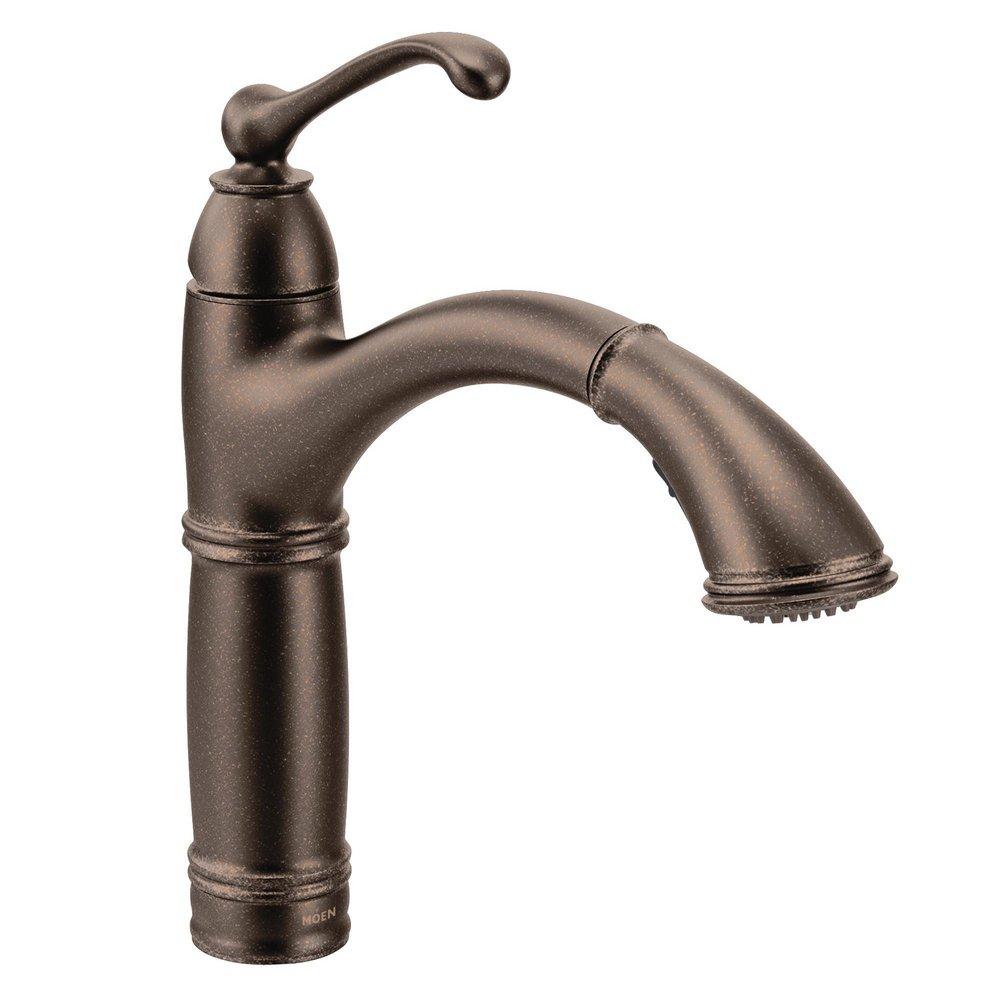 Moen Oil Rubbed Bronze Single Handle Pull Out Kitchen Faucet 