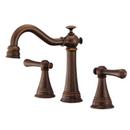 6-3/4 in. 3-Hole Deckmount Widespread Lavatory Faucet with Double Lever Handle in Tumbled Bronze