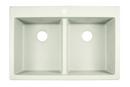 Franke White 33 x 22 in. 1 Hole Composite Double Bowl Dual Mount Kitchen Sink 