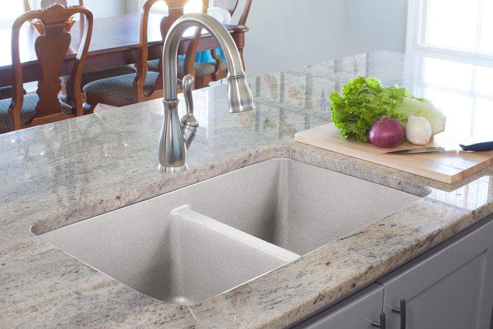 Franke White 33 x 22 in. 1 Hole Composite Double Bowl Dual Mount Kitchen Sink 