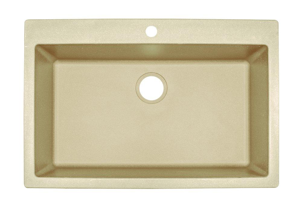 Franke Champagne 33 x 22 in. 1 Hole Composite Single Bowl Dual Mount Kitchen Sink 