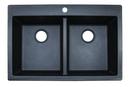 Franke Graphite 33 x 22 in. 1 Hole Composite Double Bowl Dual Mount Kitchen Sink 