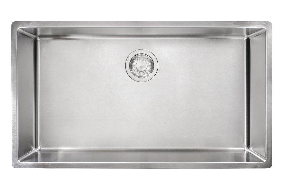 Franke Satin 31-9/16 x 17-3/4 in. No-Hole Stainless Steel Single Bowl Undermount Kitchen Sink 