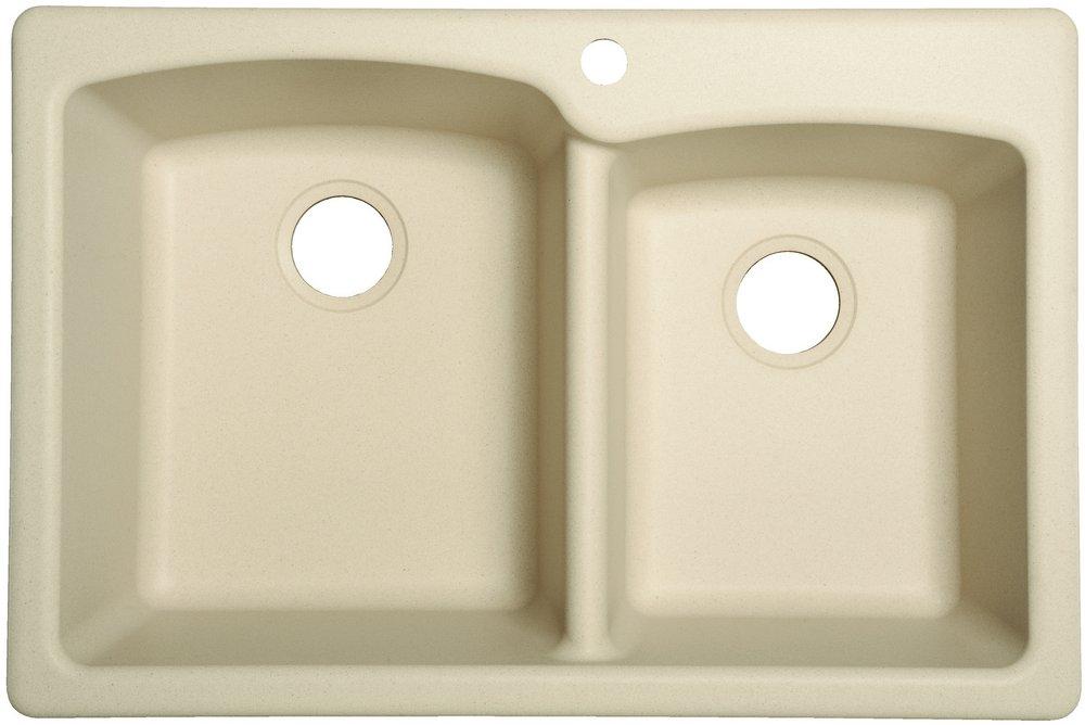 Franke Champagne 33 x 22 in. 1 Hole Composite Double Bowl Dual Mount Kitchen Sink 