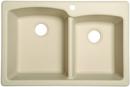 33 x 22 in. 1 Hole Composite Double Bowl Dual Mount Kitchen Sink in Champagne