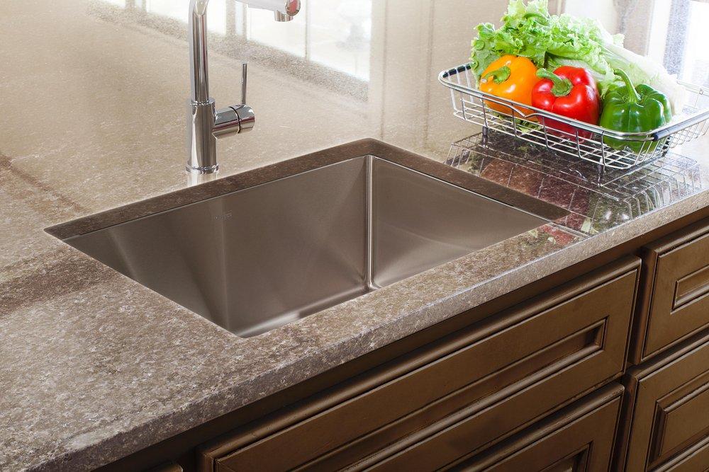 Franke Brushed Steel 25 x 22-7/16 in. 1 Hole Stainless Steel Single Bowl Dual Mount Kitchen Sink 