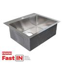 Franke Brushed Steel 25 x 22-7/16 in. 1 Hole Stainless Steel Single Bowl Dual Mount Kitchen Sink 