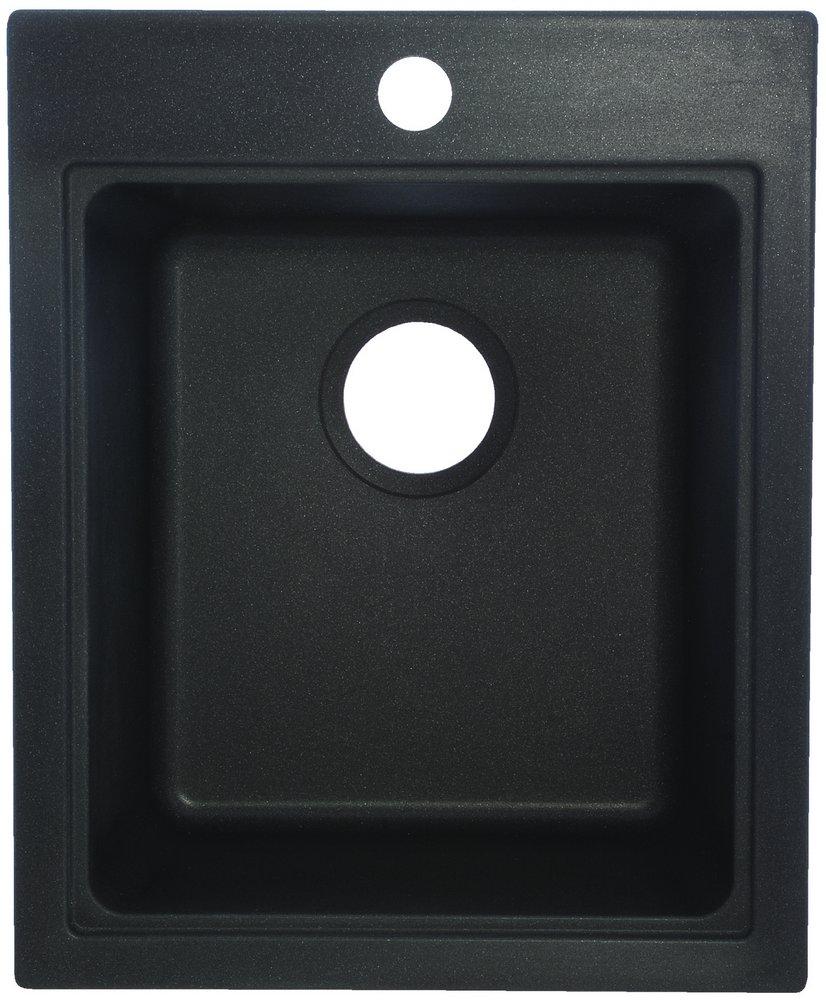 Franke Granite Onyx 16-3/4 x 20-1/2 in. 1 Hole Dual Mount Granite Bar Sink 