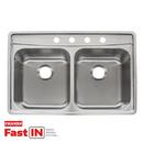 Franke Stainless Steel 33-1/2 x 22-1/2 in. 4 Hole Double Bowl Drop-in Kitchen Sink 