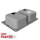 Franke Stainless Steel 33-1/2 x 22-1/2 in. 4 Hole Double Bowl Drop-in Kitchen Sink 