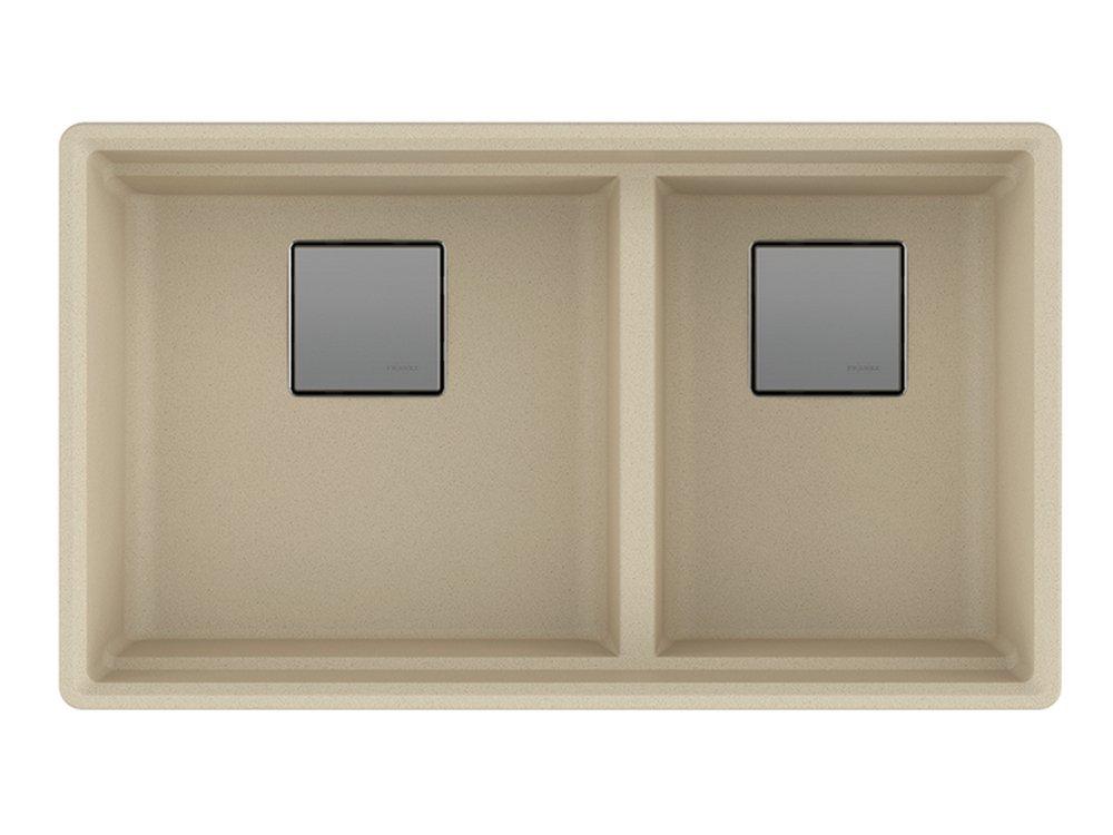 Franke Champagne 32 x 18-3/4 in. No Hole Composite Double Bowl Undermount Kitchen Sink 
