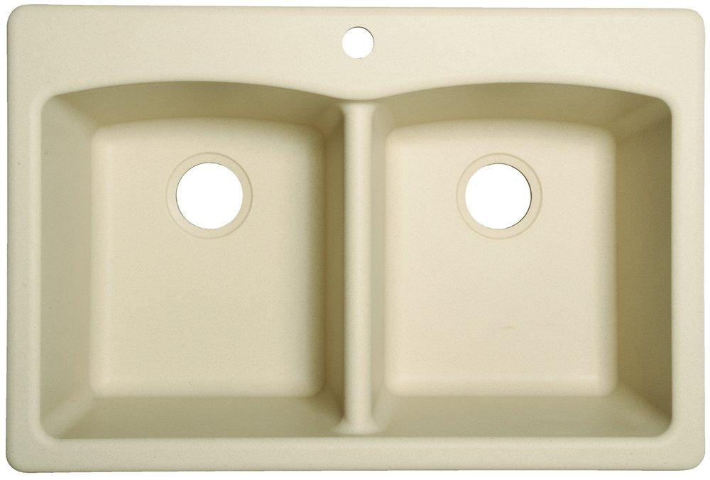 Franke Champagne 33 x 22 in. 1 Hole Composite Double Bowl Dual Mount Kitchen Sink 
