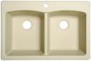 33 x 22 in. 1 Hole Composite Double Bowl Dual Mount Kitchen Sink in Champagne