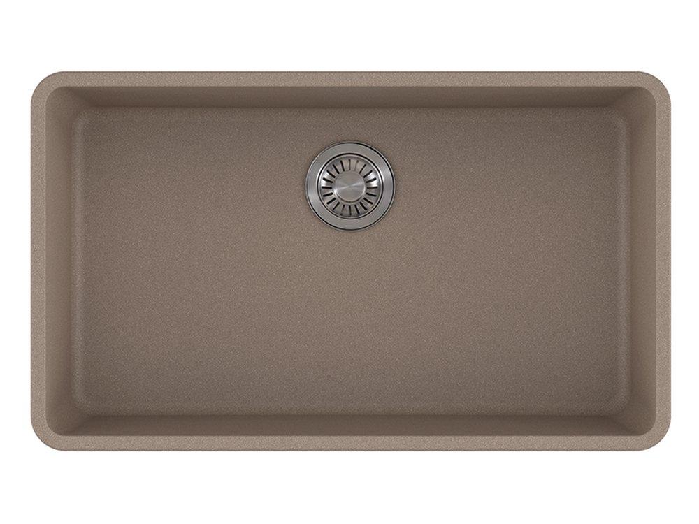 Franke Oyster 32-3/8 x 18-1/2 in. No Hole Composite Single Bowl Undermount Kitchen Sink 