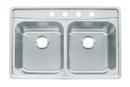Franke Stainless Steel 33-1/2 x 22-1/2 in. 4 Hole Double Bowl Drop-in Kitchen Sink 